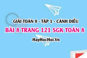 Giải bài 8 trang 121 Toán 8 Tập 1 SGK Cánh Diều